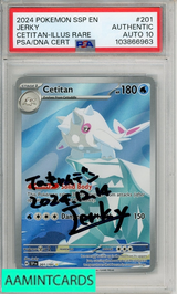 2024 PKMN SSP EN-SURG SPARKS CETITAN #201 ILL RARE PSA A JERKY AUTO 10 103866963