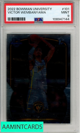 2022 BOWMAN CHROME UNIVERSITY VICTOR WEMBANYAMA #101 PSA 9 MINT 108947144