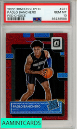 2022 PANINI DONRUSS OPTIC PAOLO BANCHERO #221 RED CHOICE PSA 10 GEM MT RC 86238588