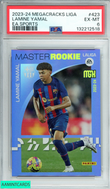 2023-24 PANINI MEGACRACKS LALIGA EA SPORTS LAMINE YAMAL #423 RC PSA 6 EX-MT 132212518