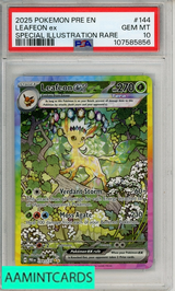 2025 POKEMON PRE EN-PRISMATIC EVOLUTIONS LEAFEON EX #144 SIR PSA 10 GEM MT 107585856