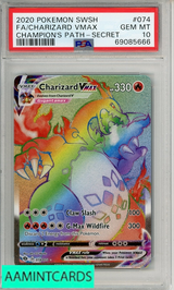 2020 POKEMON SWSH CHAMPIONS PATH FA CHARIZARD VMAX #074 SECRET PSA 10 69085666