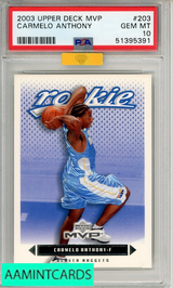 2003 UPPER DECK MVP CARMELO ANTHONY #203 PSA GOLD 10 GEM MT 51395391