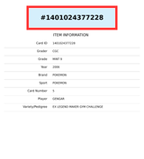 2006 POKEMON EX LEGEND MAKER GYM CHALLENGE GENGAR #5 CGC 9 1401024377228