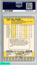 1989 FLEER BILL RIPKEN #616 FF ERROR ORIOLES PSA 8 NM-MT 130559679
