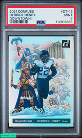 2021 PANINI DONRUSS DOWNTOWN DERRICK HENRY #DT-19 TITANS PSA 9 MINT 112819365