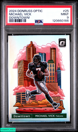 2024 PANINI DONRUSS OPTIC DOWNTOWN! MICHAEL VICK #25 FALCONS PSA 9 MINT 120660166
