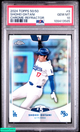 2024 TOPPS 50 50 SHOHEI OHTANI #9 CHROME REFRACTOR DODGERS PSA 10 GEM MT 109413585