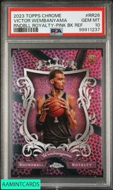 2023 TOPPS CHROME ROUNDBALL ROYALTY VICTOR WEMBANYAMA #RR26 PINK BK REF PSA 10 99911237