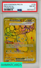 2025 POKEMON PRE EN-PRISMATIC EVOLUTIONS PIKACHU EX #179 HYPER RARE PSA 8 125743771