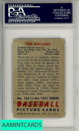 1951 BOWMAN TED WILLIAMS #165 PSA 3 VG 23825806