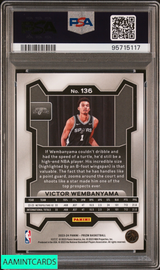 2023 PANINI PRIZM VICTOR WEMBANYAMA #136 ROOKIE RC SPURS PSA 10 GEM MT 95715117