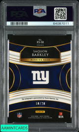2018 SELECT ROOKIE SIGNATURE PRIZM SAQUON BARKLEY #RSSB MAROON 10 OF 20 RC PSA 9 64087011