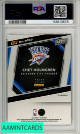 2023 PANINI NATL VIP GOLD ROOKIES CHET HOLMGREN #RC10 BLUE YELLOW GRN PSA 10 RC 93813678