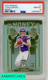 2024 PANINI MOSAIC MONEY JJ MCCARTHY #1 PSA 10 GEM MT  RC 124509677