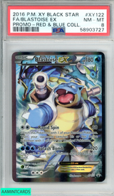 2016 POKEMON XY BLACK STAR PROMO FA BLASTOISE EX #XY122 RED BLUE COLL PSA 8 58903727