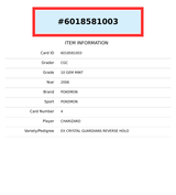 2006 POKEMON EX CRYSTAL GAURDIANS CHARIZARD REV HOLO #4 CGC 10 6018581003