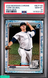 2020 BOWMAN CHROME MEGA BOX TARIK SKUBAL #BCP108 1ST RC TIGERS PSA 10 GEM MT 141633129