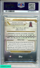 2018 TOPPS TRPL THRDS SHOHEI OHTANI #RA-SO ROOKIE AUTO 92 OF 99 PSA 10 GEM MT 107344471