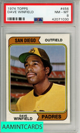 1974 TOPPS DAVE WINFIELD #456 PSA 8 NM-MT  RC 42071030