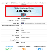 1986 FLEER AKEEM OLAJUWON #82 PSA 8 NM-MT RC ROOKIE 43078491