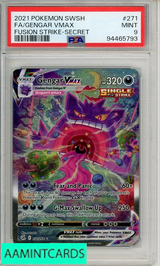 2021 POKEMON SWORD SHIELD FUSION STRIKE FA GENGAR VMAX #271 SECRET PSA 9 MINT 94465793