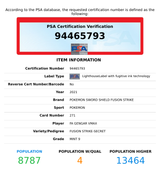 2021 POKEMON SWORD SHIELD FUSION STRIKE FA GENGAR VMAX #271 SECRET PSA 9 MINT 94465793