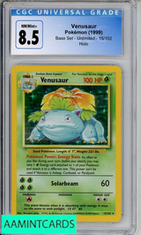 1999 POKEMON BASE SET UNLIMITED VENUSAUR HOLO #15 CGC 8.5 4162637114