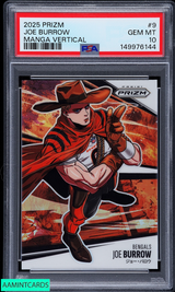 2025 PANINI PRIZM MANGA VERTICAL JOE BURROW #9 BENGALS PSA 10 GEM MT 149976144