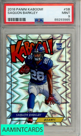 2018 PANINI KABOOM! SAQUON BARKLEY #SB PSA 9 MINT RC 89293985
