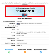 2023-24 TOPPS SAPPHIRE UC JULIAN ALVAREZ #SS15 SEL-ORANGE OF 25 PSA 10 GEM MT 116041918