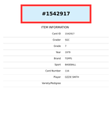 1979 TOPPS OZZIE SMITH #116 SGC 7 1542917