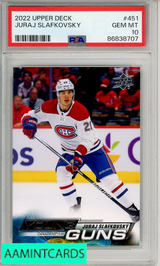 2022 UPPER DECK JURAJ SLAFKOVSKY #451 PSA 10 GEM MT  YOUNG GUN RC 86838707