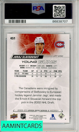 2022 UPPER DECK JURAJ SLAFKOVSKY #451 PSA 10 GEM MT  YOUNG GUN RC 86838707