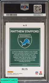 2023 DONRUSS OPTIC INTL DOWNTOWN MATTHEW STAFFORD #8 BLACK PANDORA OF 25 PSA 10 96035677