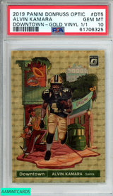 2019 PANINI DONRUSS OPTIC DOWNTOWN ALVIN KAMARA #DT5 GOLD VINYL 1 OF 1 PSA 10 61706325