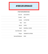 2023 TOPPS NOW OFFSEASON YAMAMOTO OHTANI #OS26 BGS 10 PRISTINE 0019199443