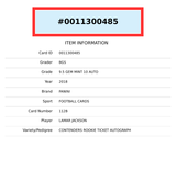 2018 PANINI CONTENDERS LAMAR JACKSON #112B BGS 9.5 AUTO 10 RC 0011300485