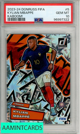 2023-24 PANINI DONRUSS FIFA KABOOM! KYLIAN MBAPPE #5 PSA 10 GEM MT 96997322