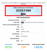 1981 TOPPS JOE MONTANA #216 PSA 7 NM 23357290