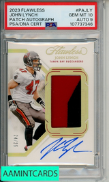 2023 PANINI FLAWLESS PATCH AUTOGRAPHS JOHN LYNCH #PAJLY PSA 10 AUTO 9 107737346