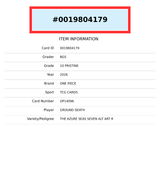 2026 ONE PIECE AZURE SEAS SEVEN GROUND DEATH #OP14096 ALT ART R BGS 10 PRISTINE 0019804179