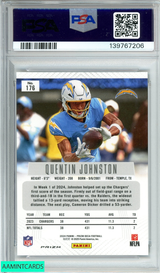2024 PANINI PRIZM DECA QUENTIN JOHNSTON #176 BLACK PRIZM 1OF 1 PSA 9 MINT 139767206