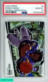 2025 PANINI PRIZM MANGA HORIZONTAL RANDY MOSS#6 MINNESOTA VIKINGS PSA 10 GEM MT 153483386