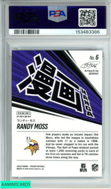 2025 PANINI PRIZM MANGA HORIZONTAL RANDY MOSS#6 MINNESOTA VIKINGS PSA 10 GEM MT 153483386