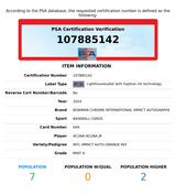 2024 BOWMAN CHROME ACUNA ACUNA JR#IIAA INTL IMPACT AUTO-ORANGE OF 25 REF PSA 9 107885142