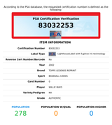 2002 TOPPS TEAM TOPPS LEGENDS REPRINT AUTOGRAPH TT-WM WILLIE MAYS: SIGNER WILLIE 83032253