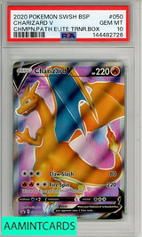 2020 POKEMON SWSH BSP CHARIZARD V #050 CHMPN PATH ELITE TRNR BOX PSA 10 144482726