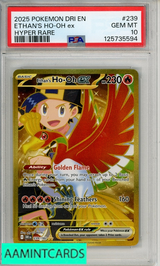 2025 POKEMON DRI EN-DESTINED RIVALS ETHAN S HO-OH EX #239 HYPER RARE PSA 10 125735594