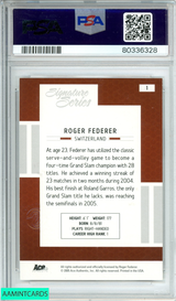 2005 ACE AUTHENTIC ROGER FEDERER #1 SIGNATURE SER-AUTO 45 OF 100 RC PSA 9 AUTO 7 80336328